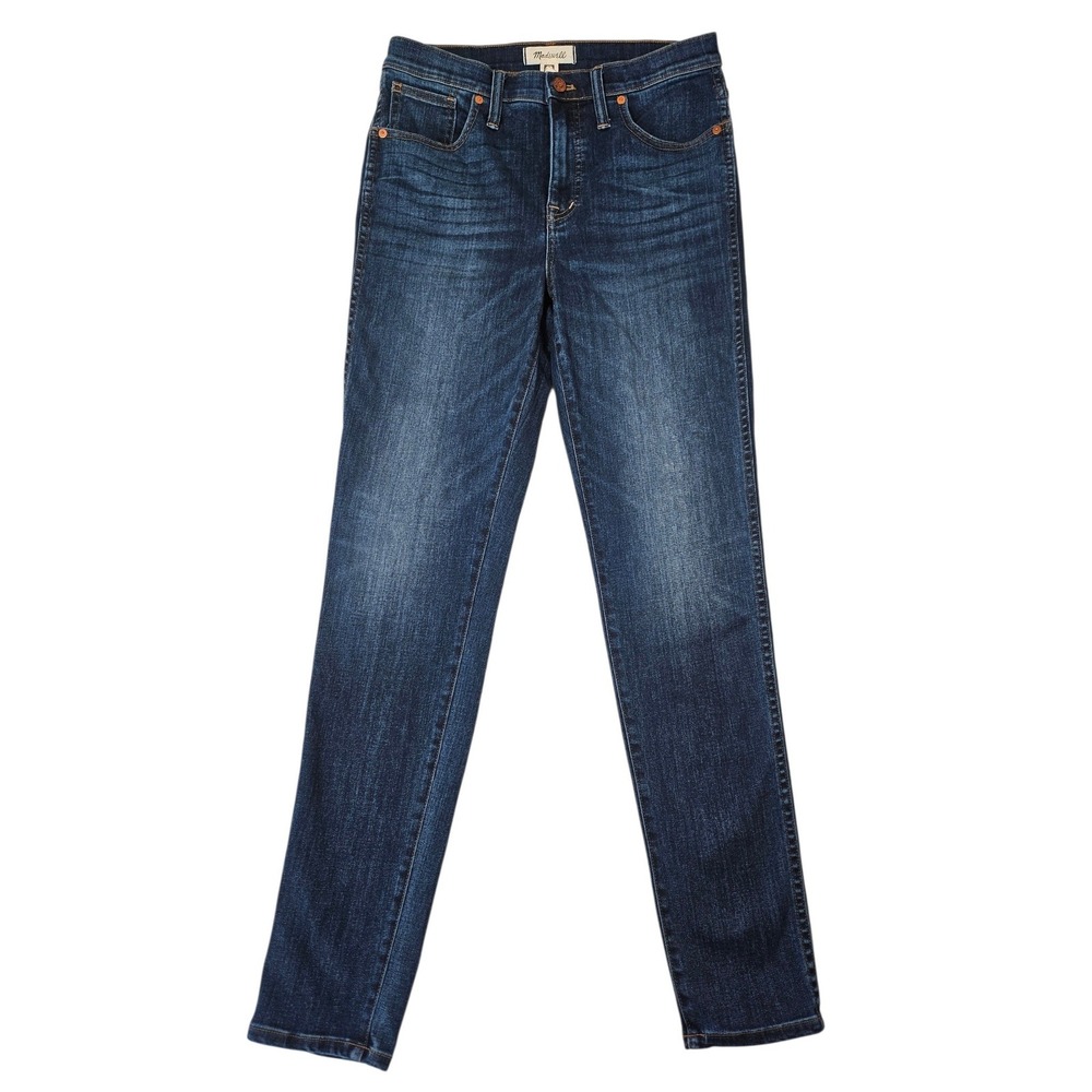 Madewell 10 High-Rise Skinny Jeans Dark Wash Denim‎ 29T Tall Blue Tencel Blend